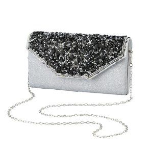 Shungite, Silver Gilded Fabric Clutch Bag